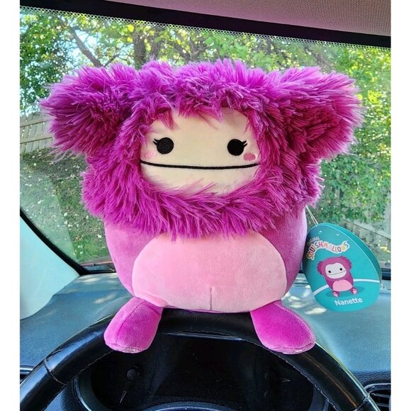 Squishmallows Nanette The Bigfoot Raspberry Pink Purple 8 Inch Exclusive - Picture 1 of 3